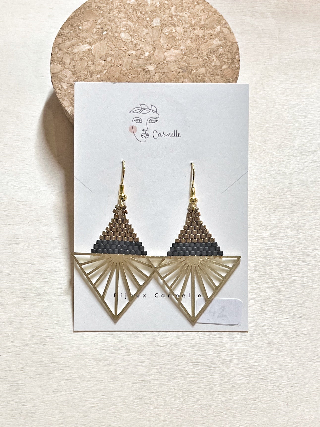 Bijoux Carmelle - Boucles d'oreilles boho chic fait à la main en perle de verre