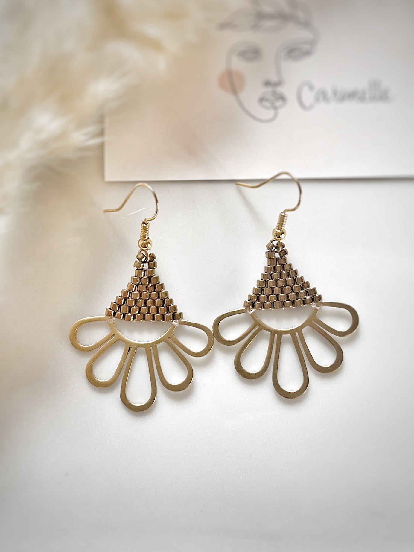 Boucles d’oreilles fleurs en perle de verre