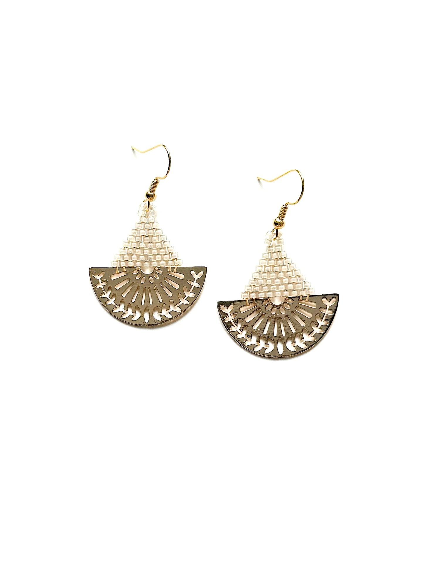 Boucles d’oreilles ethniques en perles de verre Miyuki.