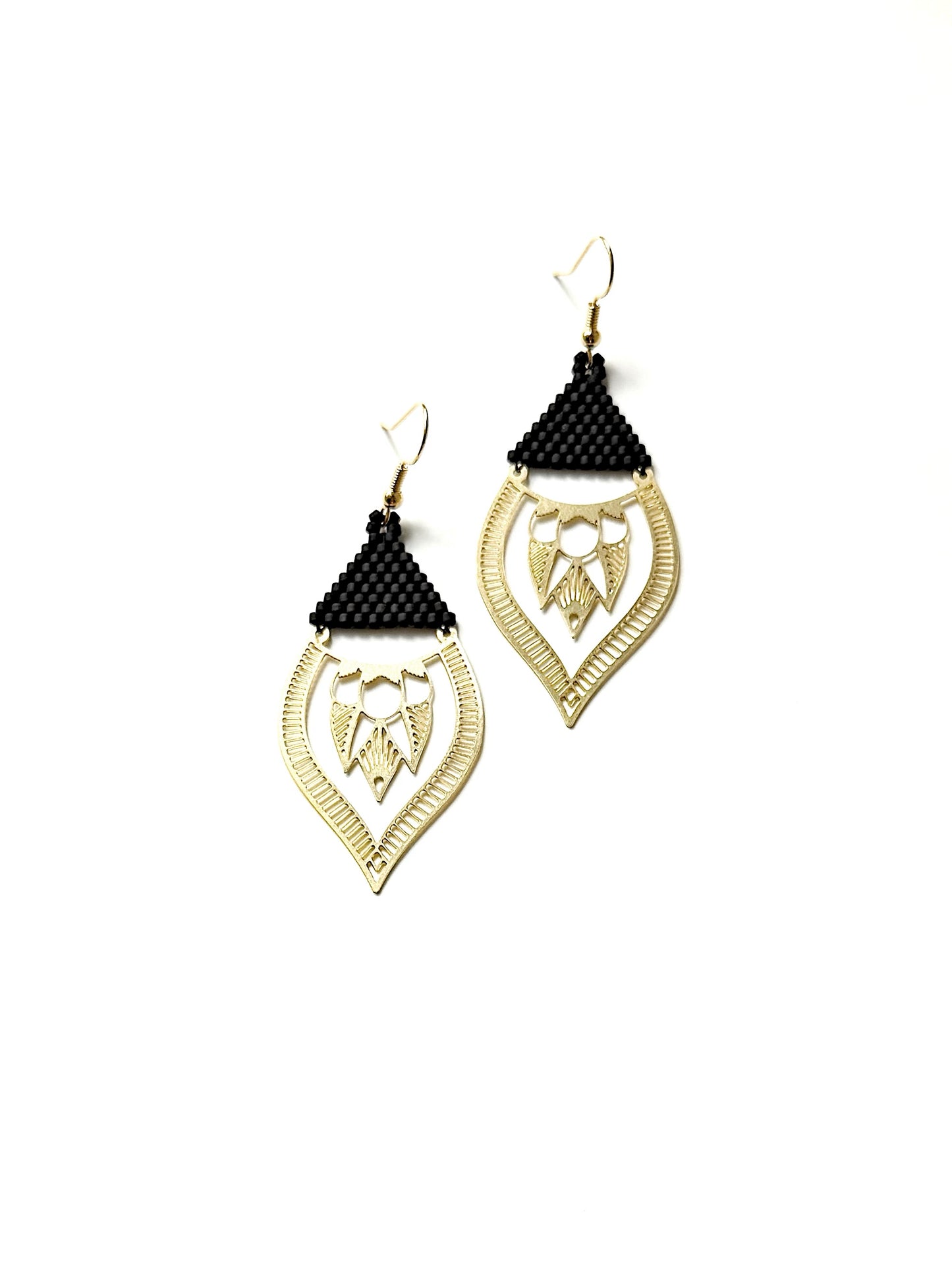 Boucles d’oreilles fleurs en perles de verre Miyuki.