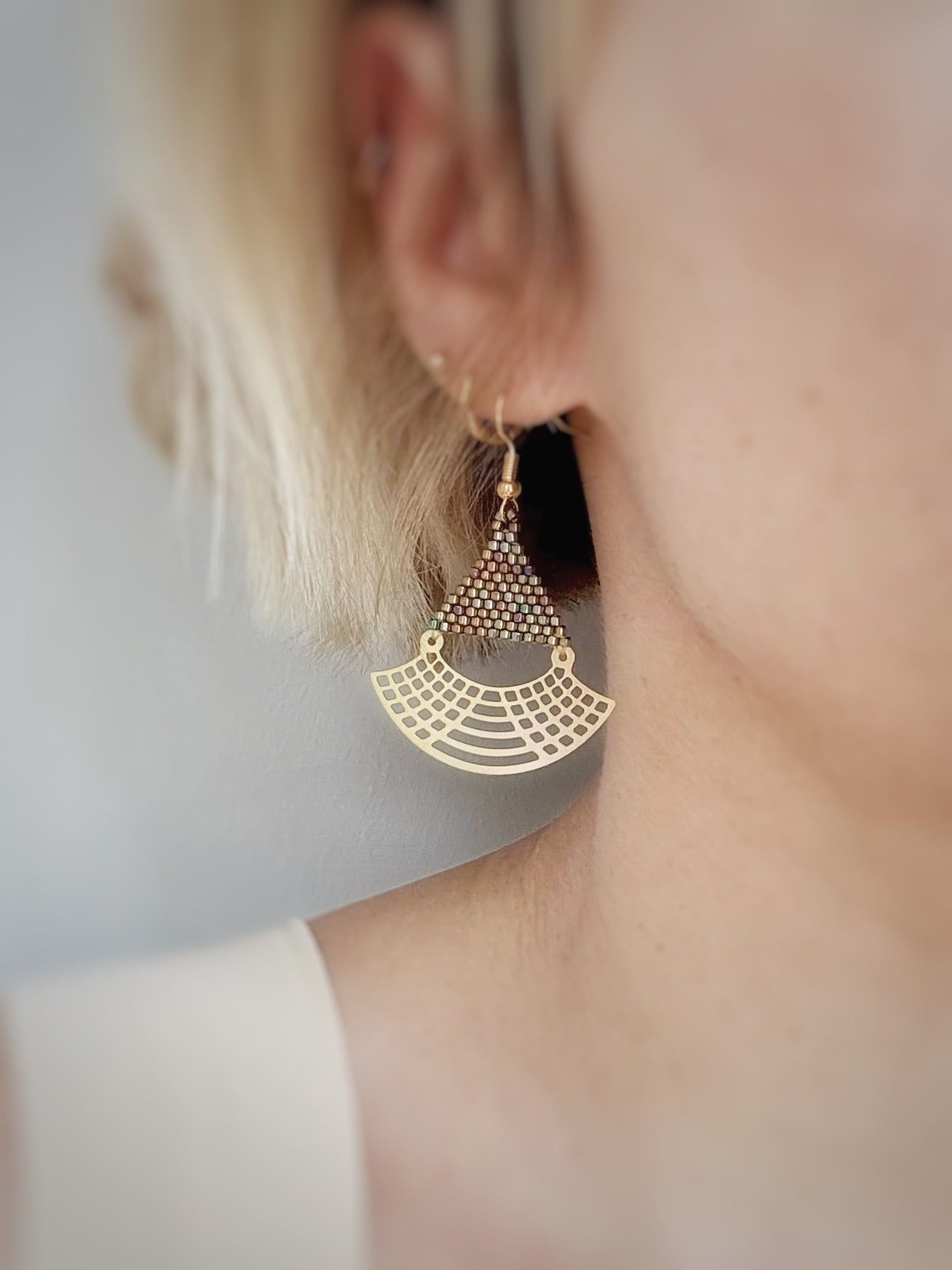 Boucles d'oreilles en perles de verre Miyuki.