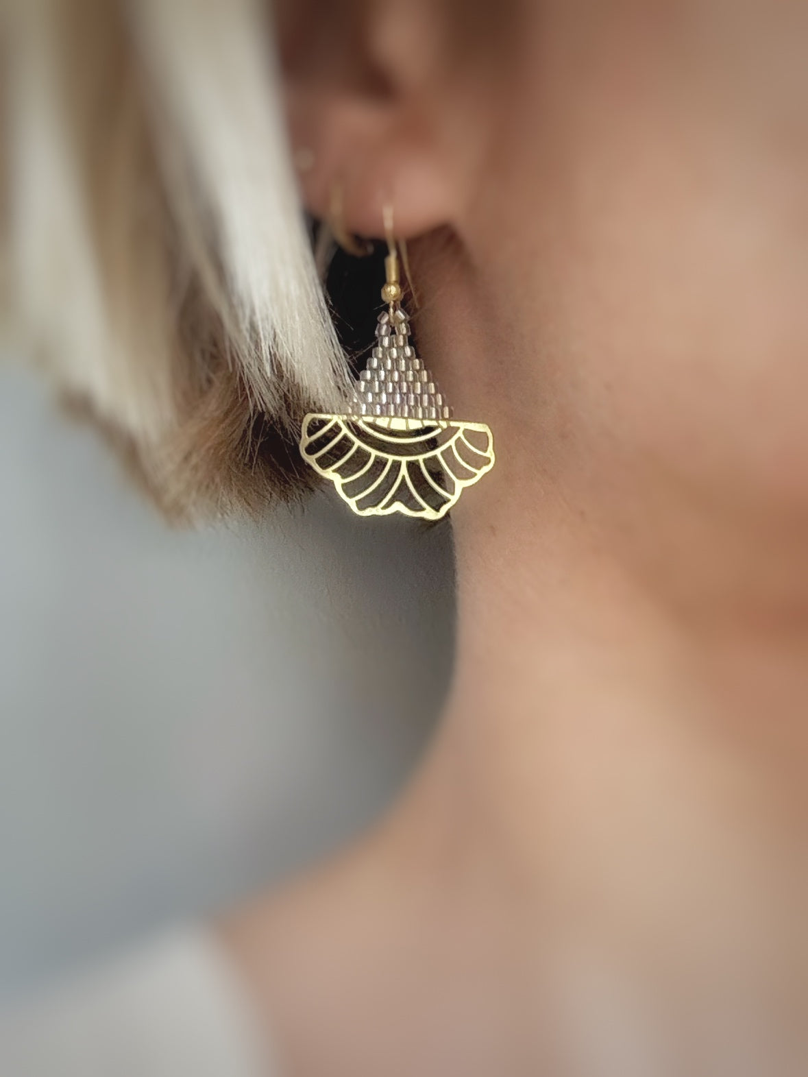 Boucles d'oreilles en perles de verre Miyuki.