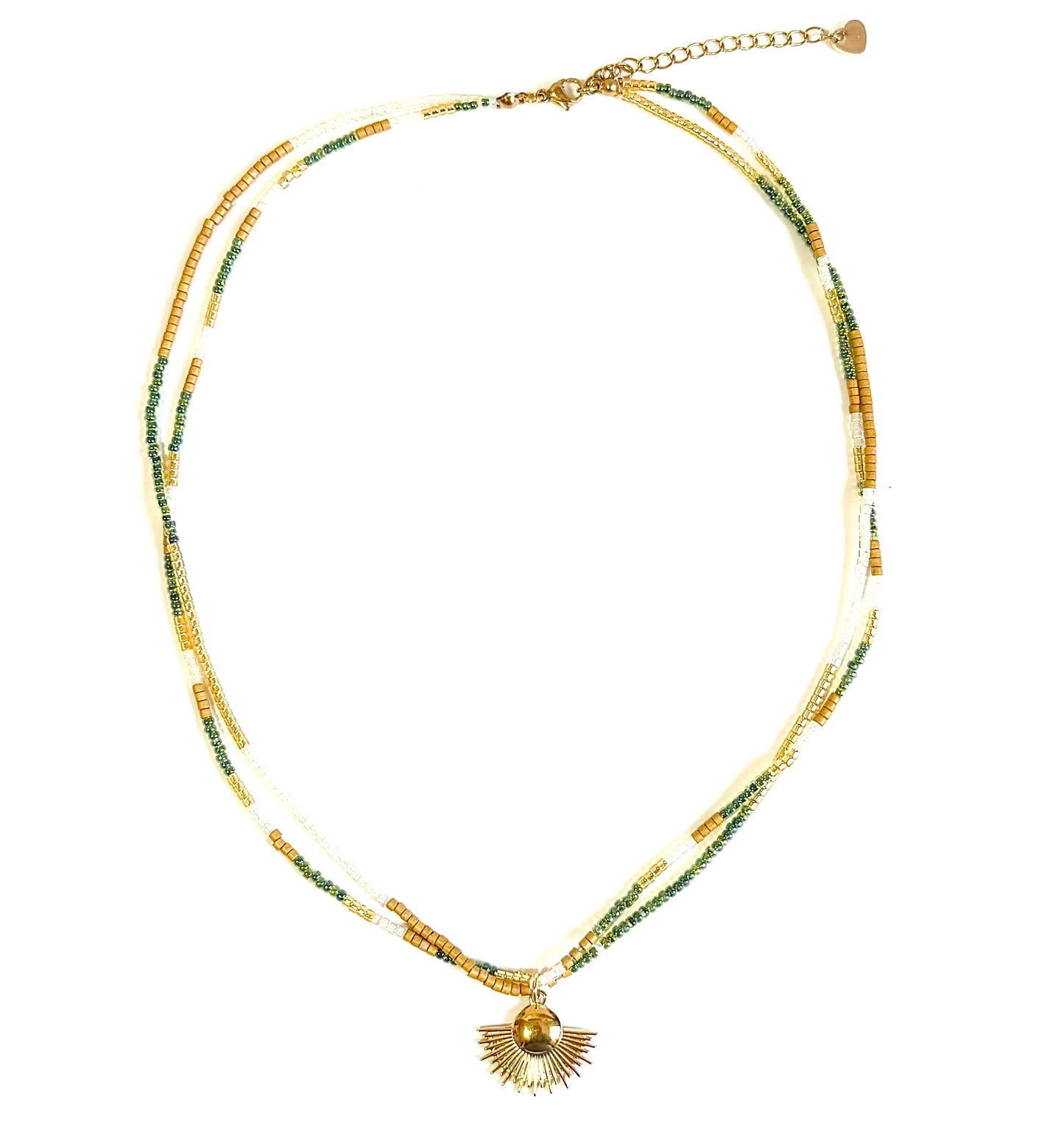 Collier en perle de verre Miyuki, pièce unique.