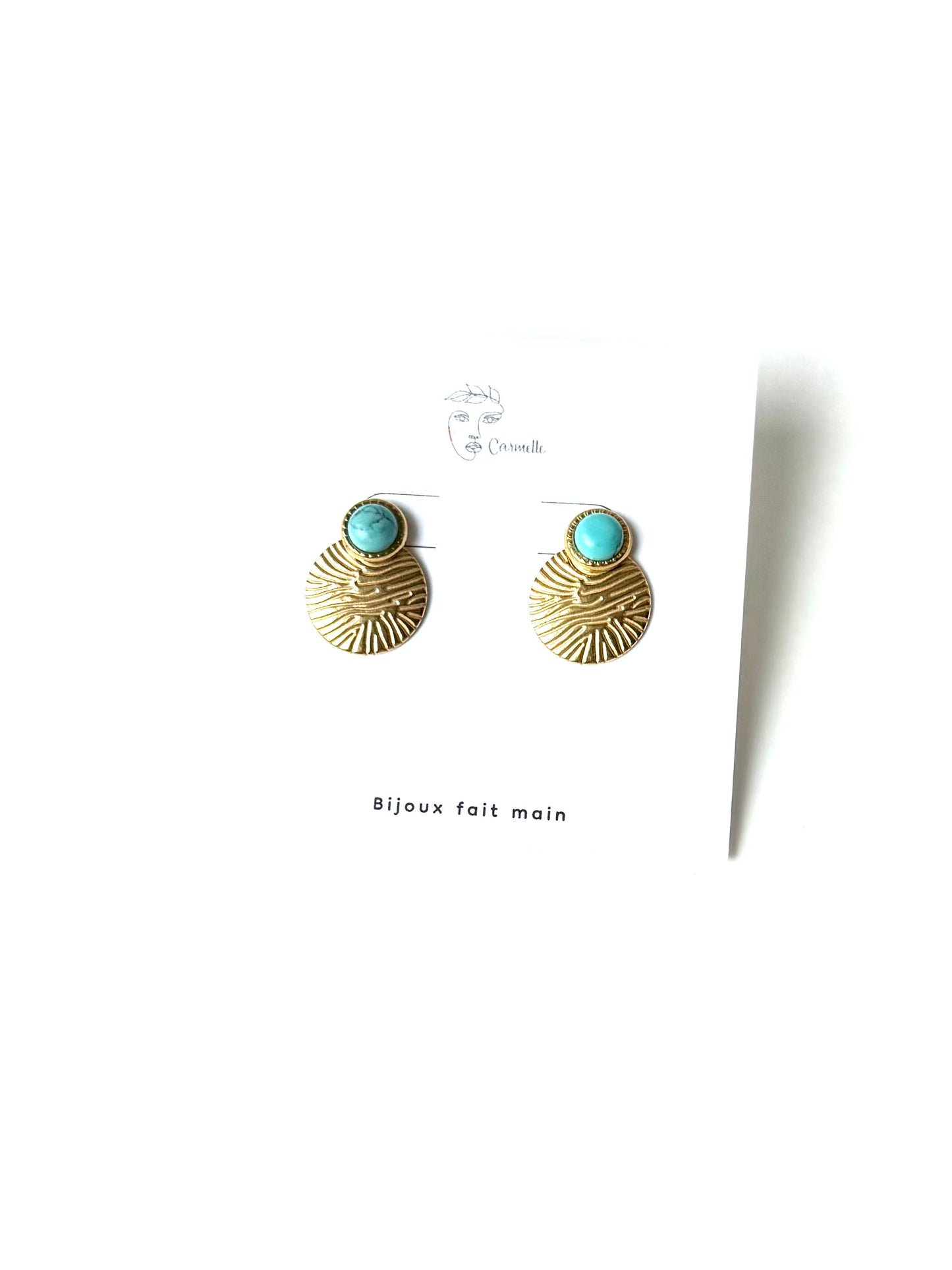 Clous d'oreilles, turquoise.