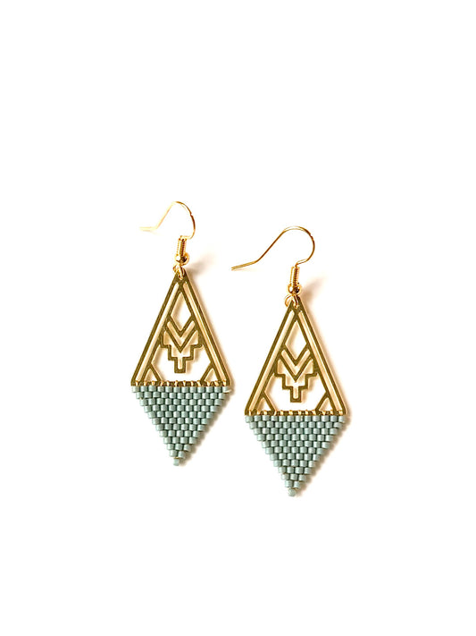Boucles d’oreilles ethniques en perles de verre Miyuki, plusieurs couleurs disponibles.