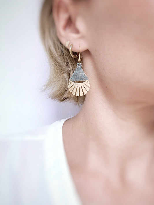 Boucles d'oreilles en perles de verre miyuki, inspirées de la nature.