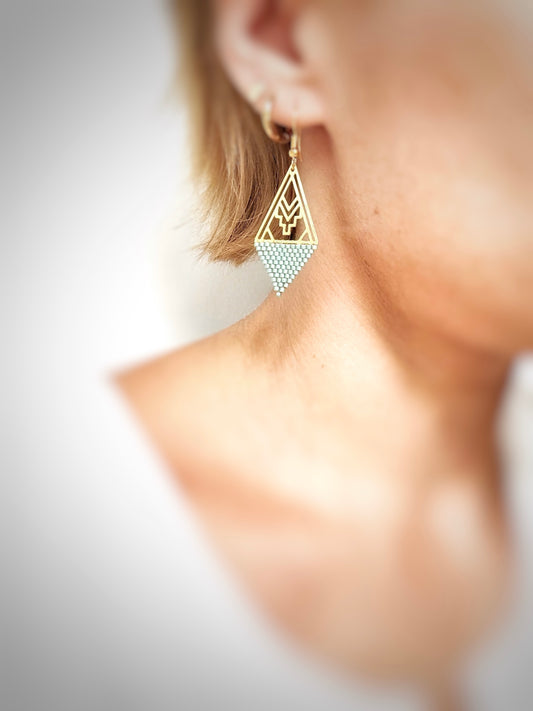 Boucles d’oreilles ethniques en perles de verre.