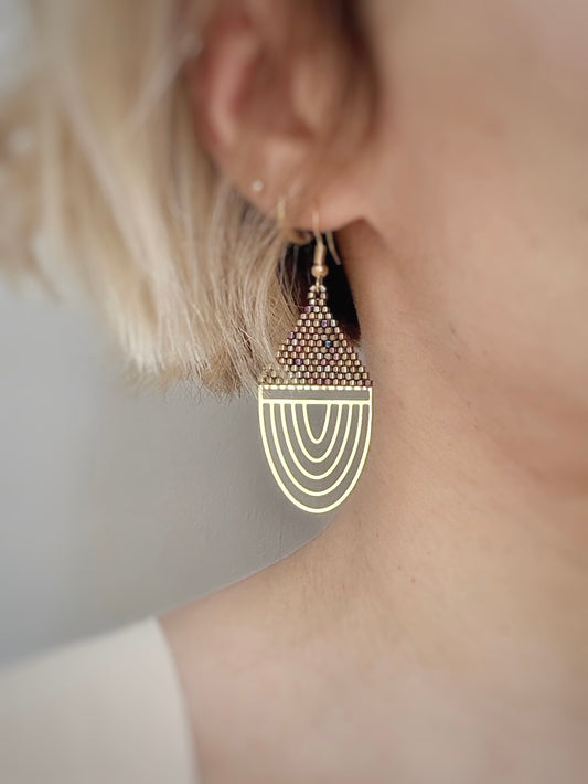 Boucles d'oreilles en perles de verre Miyuki.