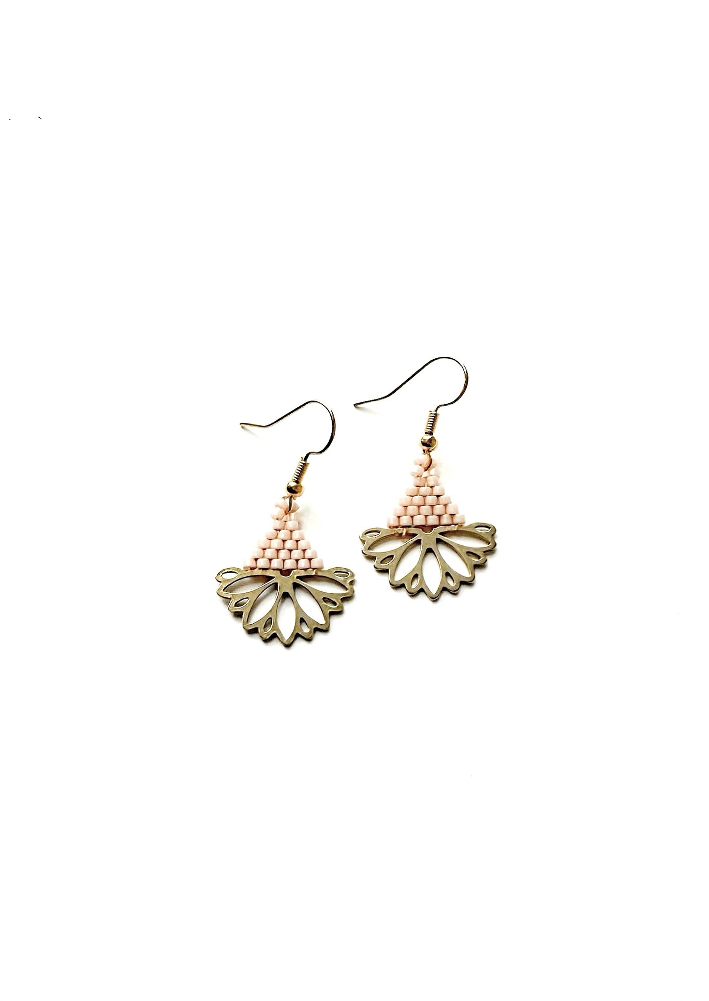 Boucles d’oreilles fleurs en perles de verre miyuki.