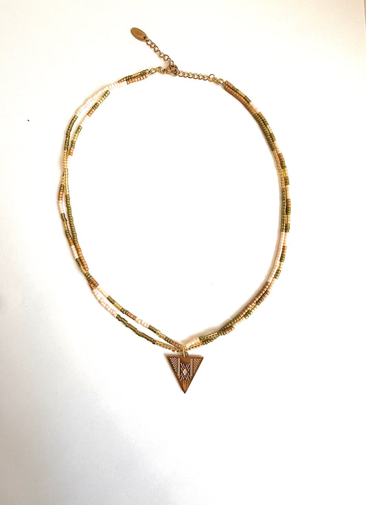 Collier en perle verre Miyuki, pièce unique.