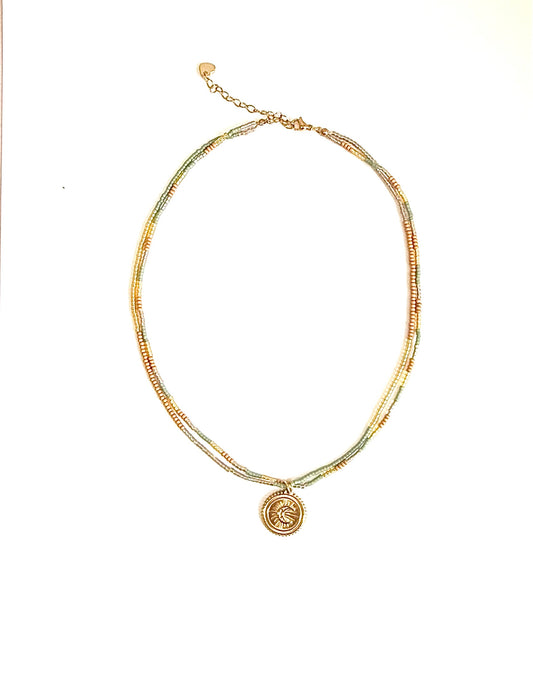Collier en perle de verre Miyuki, pièce unique.