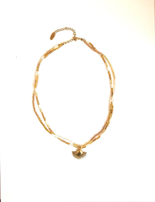 Collier en perle de verre Miyuki, pièce unique.