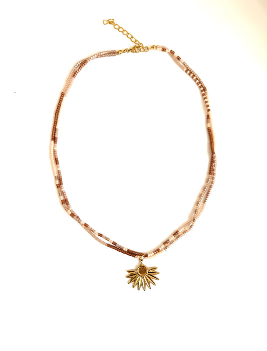 Collier en perle de verre Miyuki, pièce unique.