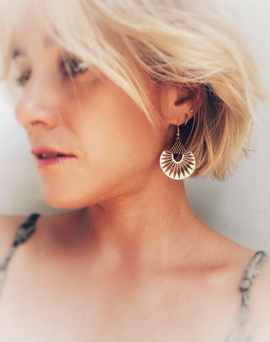 Boucle d’oreille style ethnique en perles de verre Miyuki.
