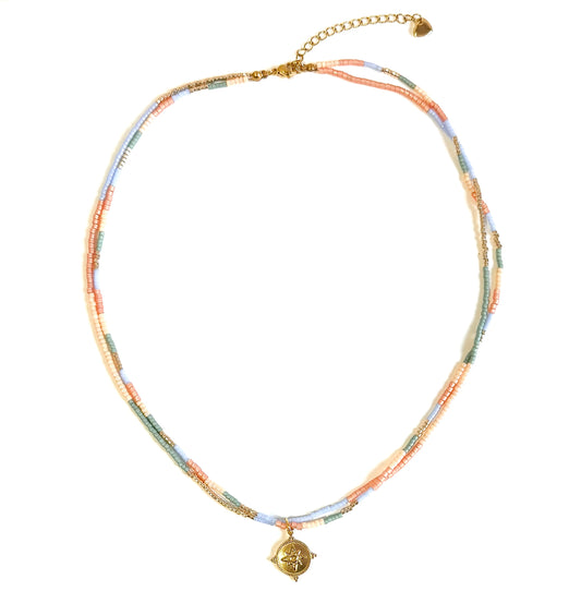 Collier en perle de verre Miyuki, pièce unique.