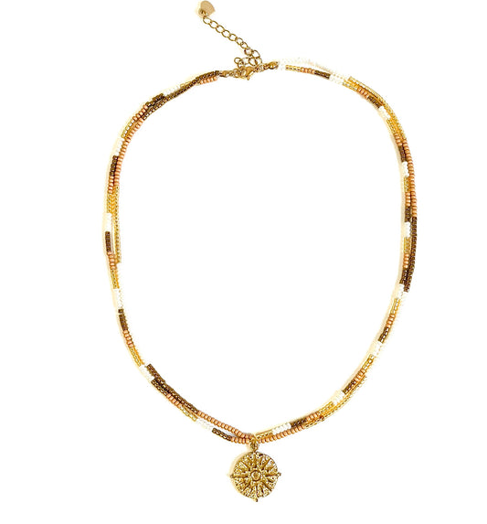 Collier en perle de verre Miyuki, pièce unique.