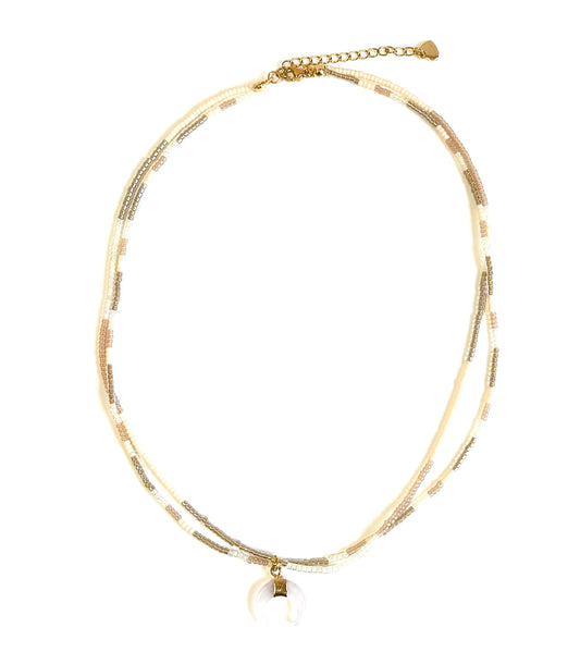 Collier en perle de verre Miyuki, pièce unique.