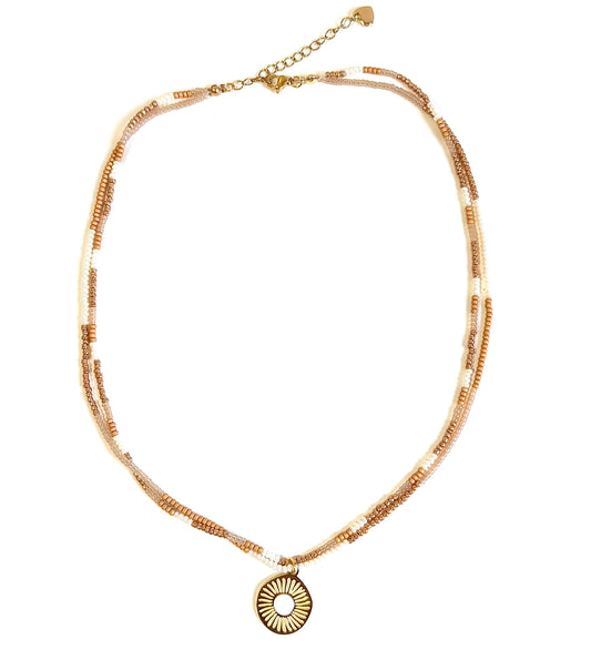 Collier en perle de verre Miyuki, pièce unique.