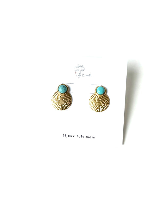 Clous d'oreilles, turquoise.