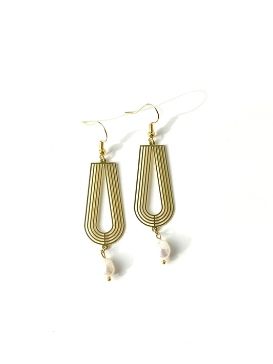 Boucles d'oreilles avec perles d'eau douce