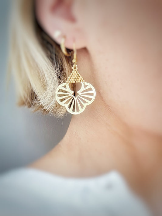 Boucle d’oreille style ethnique en perle de verre.