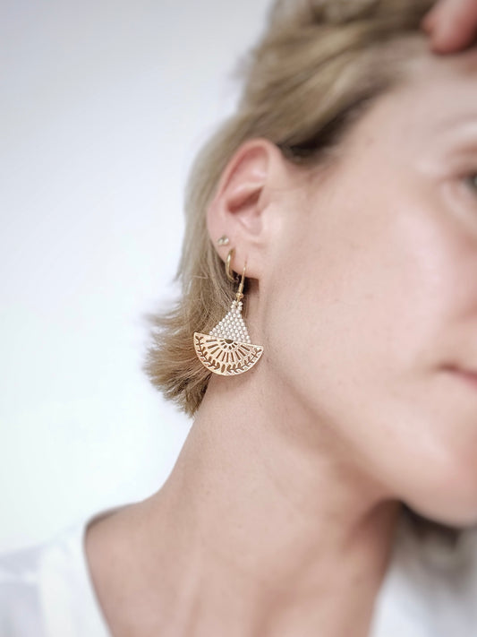 Boucles d’oreilles ethniques en perles de verre Miyuki.