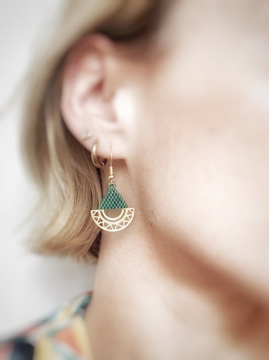 Boucles d'oreilles ethniques en perle de verre